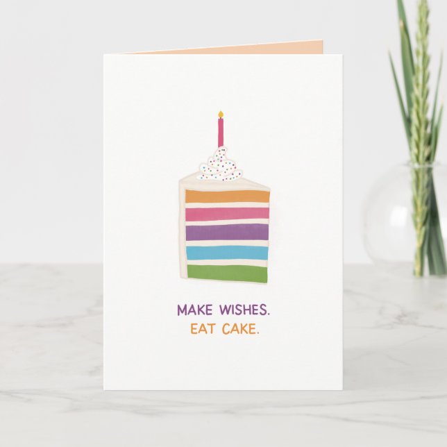 Make Wishes Eat Cake Card (Front)