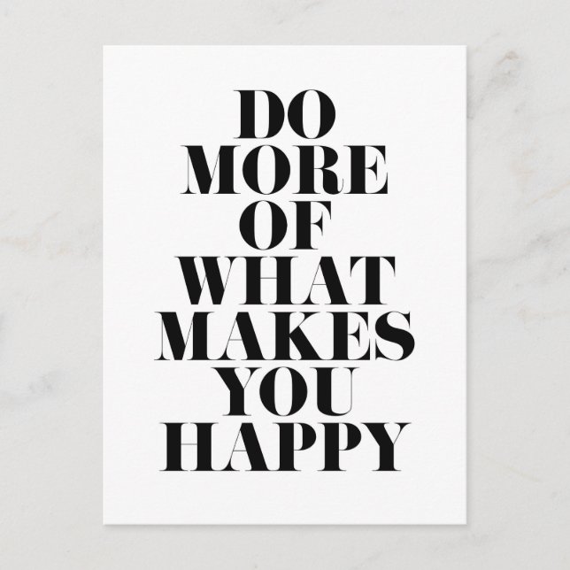 Make You Happy Minimal Motivational Quote Postcard (Front)