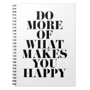 Make You Happy Minimal Motivational Quote Spiral Notebook