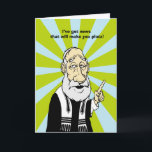 Make you plotz holiday card<br><div class="desc">Send your friends and family Hanukkah greetings with the wise musings of Rabbi Moshe.</div>