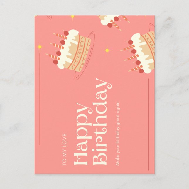 Make your birthday great again invitation postcard (Front)