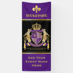 Make Your Coat of Arms Gold Angel Purple Emblem Banner