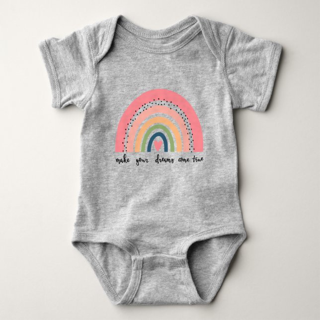 Make Your Dreams Come True Rainbow Baby Bodysuit (Front)