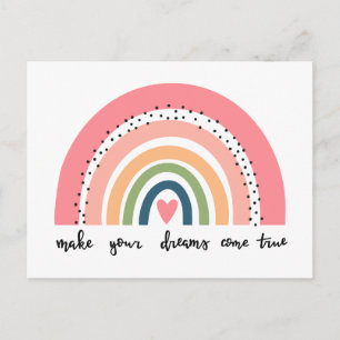 Make Your Dreams Come True Rainbow Postcard