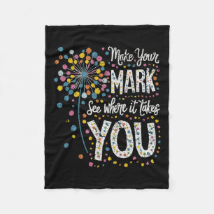 Make Your Mark Happy Dot Day 2024 Dandelion Fleece Blanket