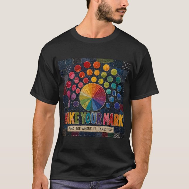 Make Your Mark Happy Dot Day Patchwork T-Shirt (Front)