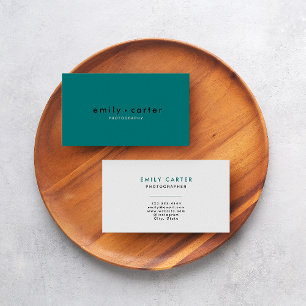 Make Your Mark: Modern Minimalist Teal Business Card