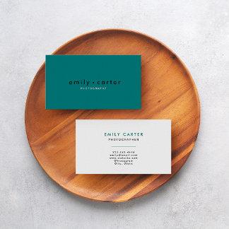 Make Your Mark: Modern Minimalist Teal Business Card