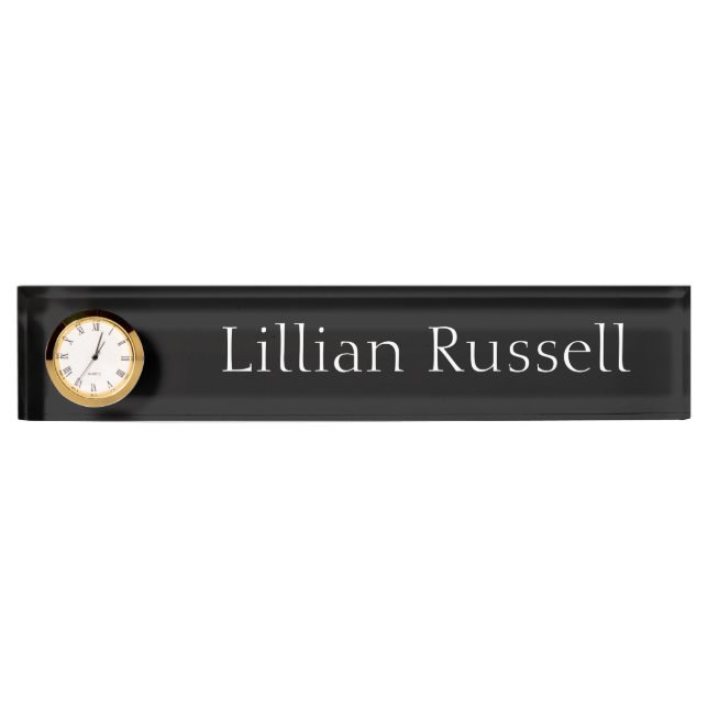 Make Your Name Known Desk Clock Nameplate by Janz (Front)