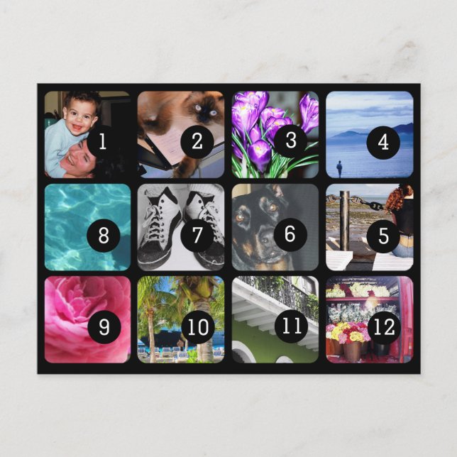 Make your own 12 photos mailing postcard (Front)