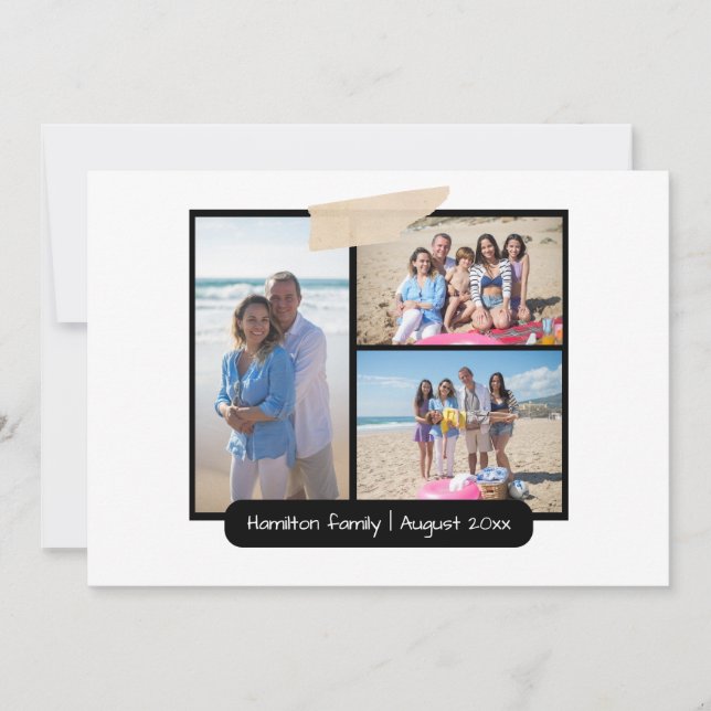 Make Your Own 3 Photo Collage Personalised Card (Front)