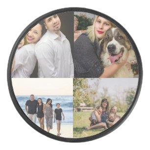 Make Your Own 4 Photo Collage Hockey Puck