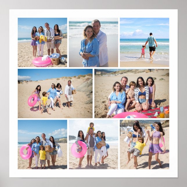 Make Your Own 8 Photo Collage Personalised Poster (Front)