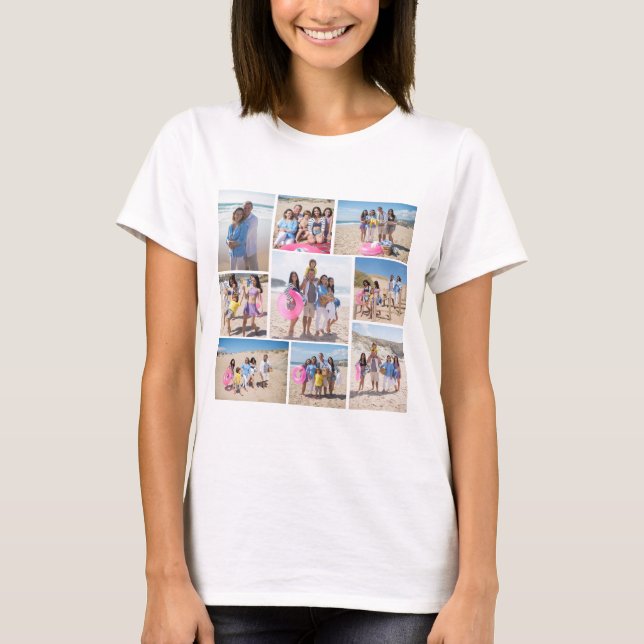 Make Your Own 9 Photo Collage Personalised T-Shirt (Front)
