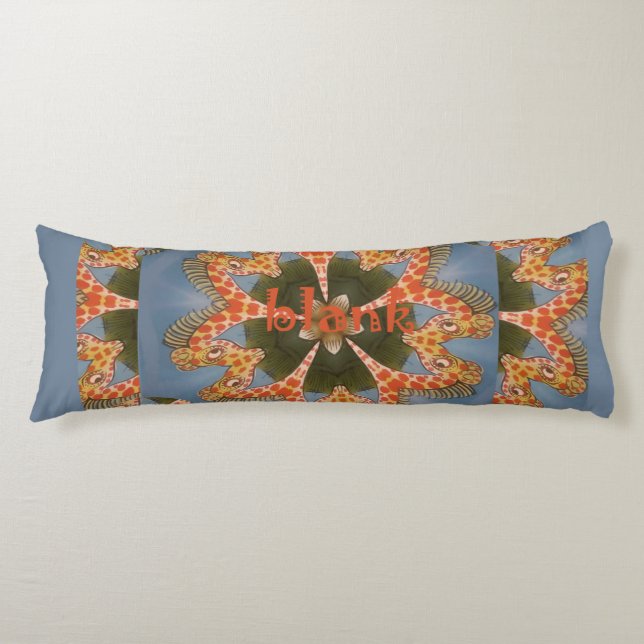 Make your own Africa Giraffe Animal pattern design Body Cushion (Front)