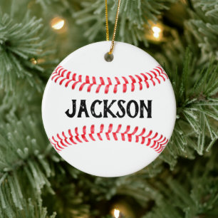 Make Your Own Baseball Player Custom Name/Text Ceramic Tree Decoration