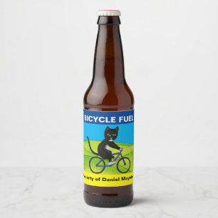 Make your own beer label cat on bike