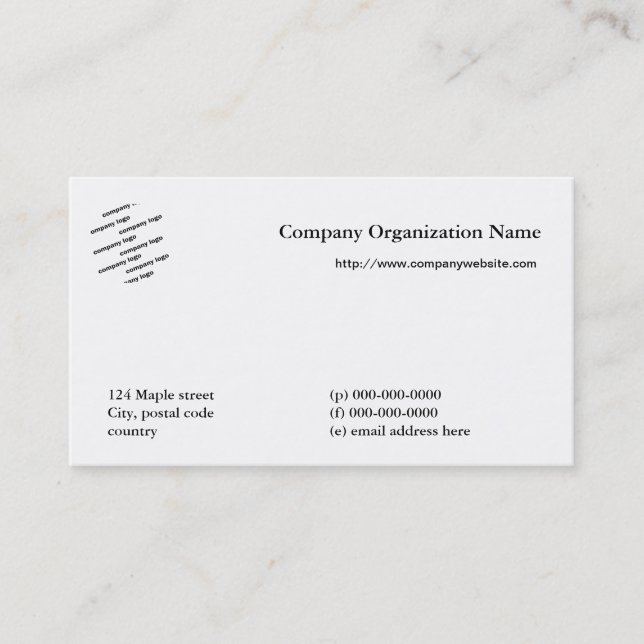 make your own business card, name and logo card (Front)