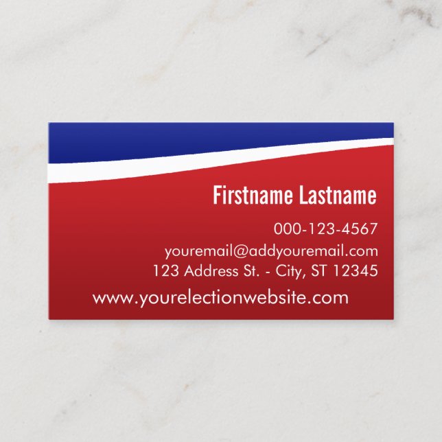 Make Your Own Business Cards - Candidate (Front)