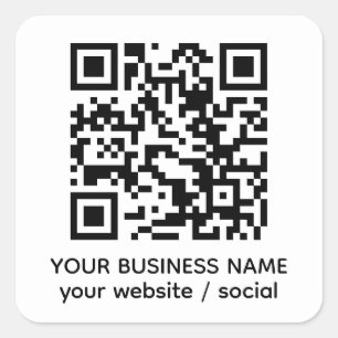 Make Your Own Business Custom QR Code Info Square Sticker