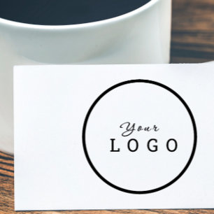Make Your Own Business Round Black & White Logo R Rubber Stamp