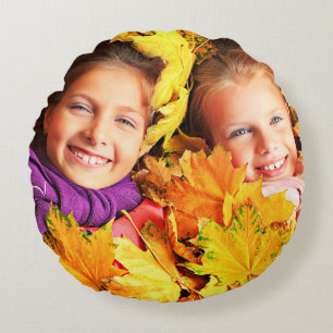 Make Your Own Child's Fall Photo  Round Cushion