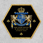 Make Your Own Coat of Arms Blue Gold Lion Emblem