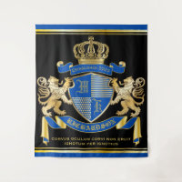 Make Your Own Coat of Arms Blue Gold Lion Emblem
