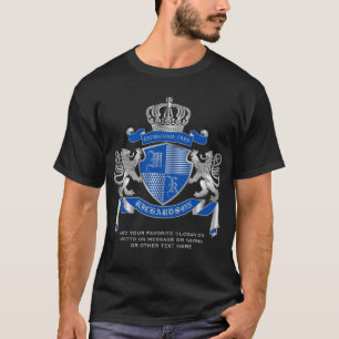 Make Your Own Coat of Arms Blue Silver Lion Emblem T-Shirt