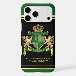 Make Your Own Coat of Arms Green Gold Lion Emblem