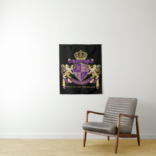 Make Your Own Coat of Arms Monogram Crown Emblem Tapestry