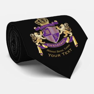 Make Your Own Coat of Arms Monogram Crown Emblem Tie