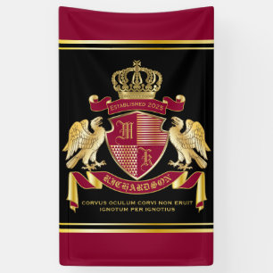 Make Your Own Coat of Arms Red Gold Eagle Emblem Banner