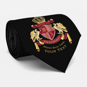 Make Your Own Coat of Arms Red Gold Eagle Emblem Tie