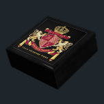Make Your Own Coat of Arms Red Gold Lion Emblem Gift Box<br><div class="desc">Create your very own aristocratic Coat of Arms, Emblem, Insignia or Family Crest with this beautiful, classic escutcheon or shield design. Crimson red patterns decorate a shield topped with golden crown and flanked by medieval heraldic lion or griffin. A matching top banner holds your custom wedding date / birth date...</div>