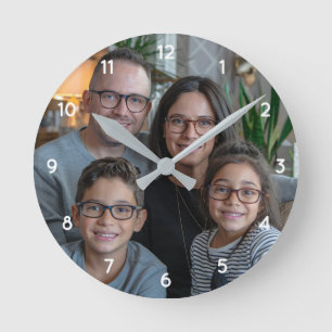Make Your Own Custom Family Photo Personalised Round Clock
