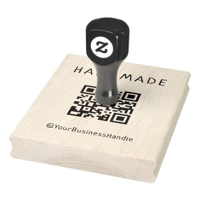 Make Your Own Custom QR Code Large Business  Rubber Stamp (Stamp)