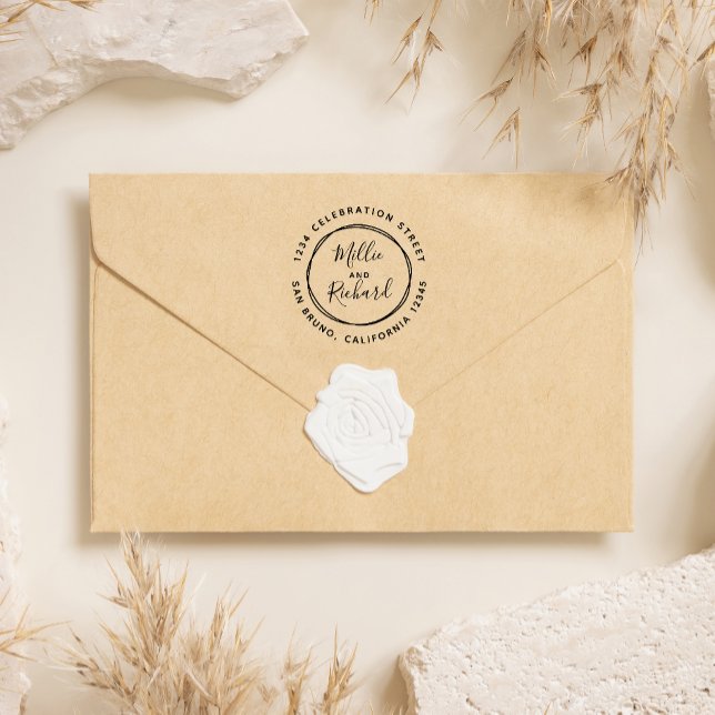 Make Your Own Custom Script Wedding Return Address Self-inking Stamp (Creator Uploaded)