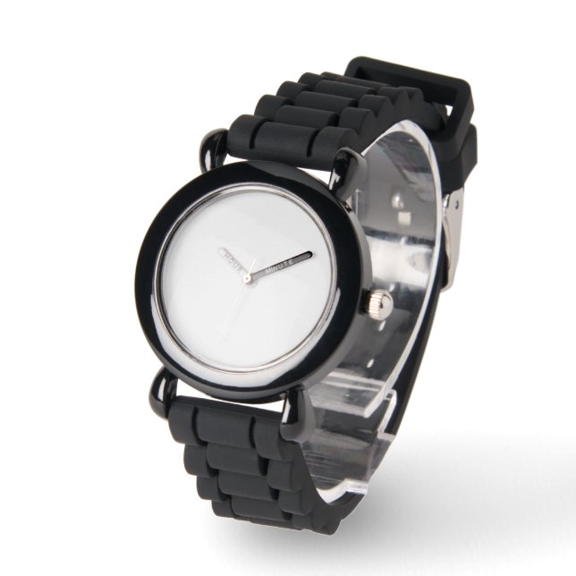 Make your Own Customisable Black Silicone Watch (Angle)