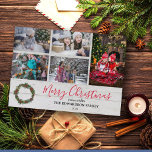 Make your own family collage berries Christmas Holiday Card<br><div class="desc">Rustic wood,  family photo collage,  watercolor berries,   Merry Christmas card.
Send your friends and family Christmas wishes with this very personal Christmas card.
You can add your own photos,  add your text and names.</div>