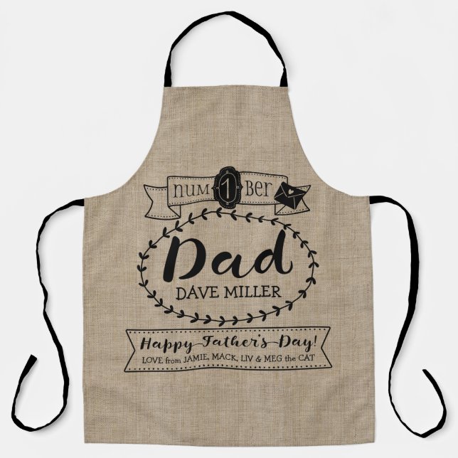 Make Your Own Father’s Day Number 1 Dad Monogram Apron (Front)