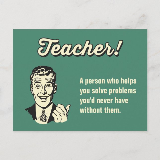 Make Your Own Funny Teacher Definition for Student Postcard (Front)