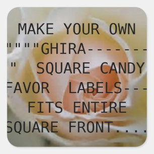 MAKE YOUR OWN GHIRA----CANDY SQUARE LABELS