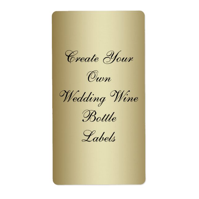 Make Your Own Gold Black Wedding Wine Bottle (Front)