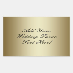 Make your own Gold Wedding Favour Rectangular Sticker
