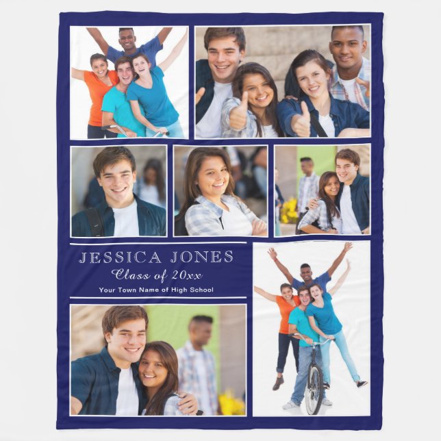 Make Your Own Graduation Gift Photo Template Fleece Blanket (Front)