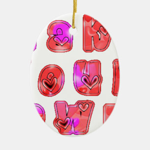 Make Your Own Hearts Art Print Design Ceramic Tree Decoration