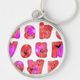 Make Your Own Hearts Art Print Design Key Ring