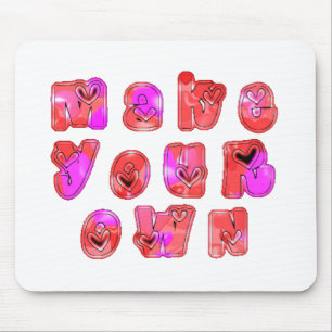 Make Your Own Hearts Art Print Design Mouse Pad