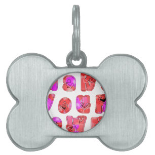 Make Your Own Hearts Art Print Design Pet Name Tag